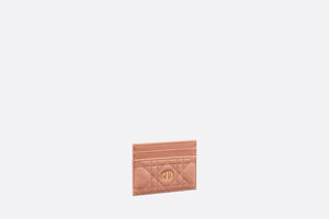 Dior Caro Five-Slot Card Holder • Rose Des Vents Supple Cannage Calfskin