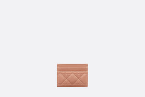 Dior Caro Five-Slot Card Holder • Rose Des Vents Supple Cannage Calfskin