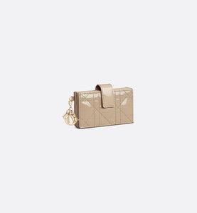 Lady Dior 5-Gusset Card Holder • Sand-Colored Patent Cannage Calfskin