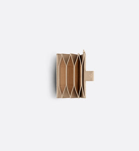 Lady Dior 5-Gusset Card Holder • Sand-Colored Patent Cannage Calfskin
