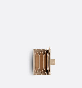 Lady Dior 5-Gusset Card Holder • Sand-Colored Patent Cannage Calfskin