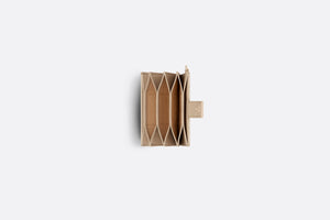Lady Dior 5-Gusset Card Holder • Sand-Colored Patent Cannage Calfskin