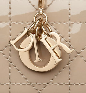 Lady Dior 5-Gusset Card Holder • Sand-Colored Patent Cannage Calfskin