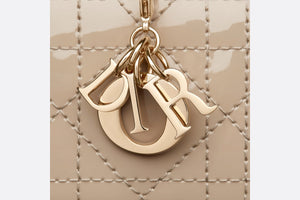 Lady Dior 5-Gusset Card Holder • Sand-Colored Patent Cannage Calfskin