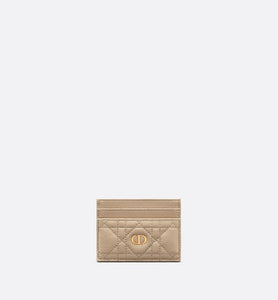 Dior Caro Five-Slot Card Holder • Sand-Colored Supple Cannage Calfskin