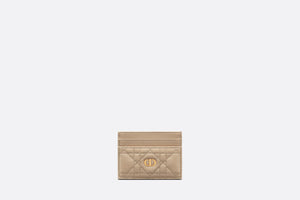 Dior Caro Five-Slot Card Holder • Sand-Colored Supple Cannage Calfskin