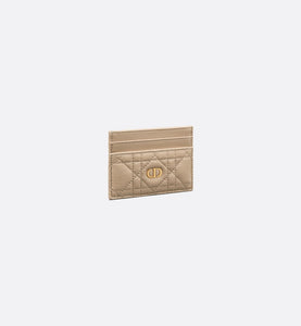 Dior Caro Five-Slot Card Holder • Sand-Colored Supple Cannage Calfskin
