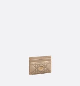 Dior Caro Five-Slot Card Holder • Sand-Colored Supple Cannage Calfskin