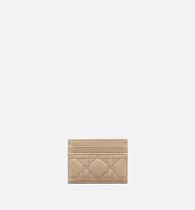 Dior Caro Five-Slot Card Holder • Sand-Colored Supple Cannage Calfskin