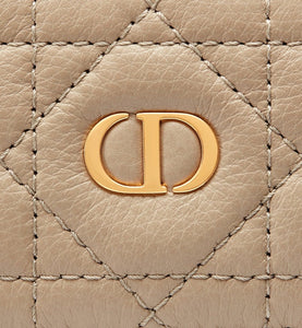 Dior Caro Five-Slot Card Holder • Sand-Colored Supple Cannage Calfskin
