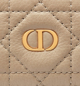 Dior Caro Five-Slot Card Holder • Sand-Colored Supple Cannage Calfskin