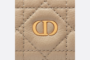 Dior Caro Five-Slot Card Holder • Sand-Colored Supple Cannage Calfskin