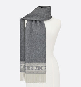 Dior Oblique Scarf • Gray Cashmere
