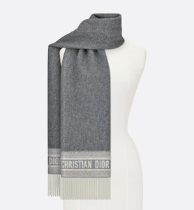 Dior Oblique Scarf • Gray Cashmere