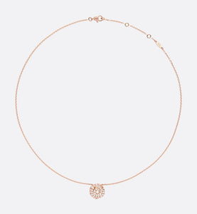 Large Rose Dior Couture Necklace • Pink Gold and Diamonds