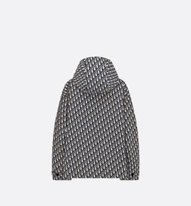 Waterproof Hooded Jacket • Blue Technical Taffeta Jacquard with Dior Oblique Motif