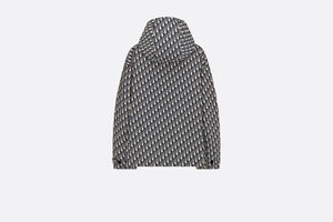 Waterproof Hooded Jacket • Blue Technical Taffeta Jacquard with Dior Oblique Motif
