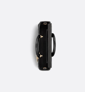 Medium Lady D-Joy Bag • Black Patent Cannage Calfskin