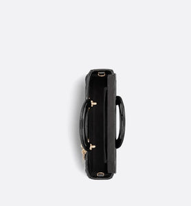 Medium Lady D-Joy Bag • Black Patent Cannage Calfskin