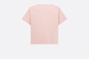 Kid's T-Shirt • Pale Pink Cotton Jersey with Pale Gold-Tone Cannage Motif