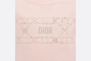 Kid's T-Shirt • Pale Pink Cotton Jersey with Pale Gold-Tone Cannage Motif