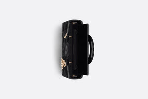 Small Lady D-Joy Bag • Black Patent Cannage Calfskin