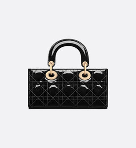 Small Lady D-Joy Bag • Black Patent Cannage Calfskin