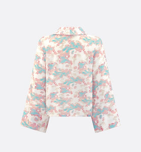 Kid's Shirt • Ivory Technical Voile with Pink and Turquoise Floral Print