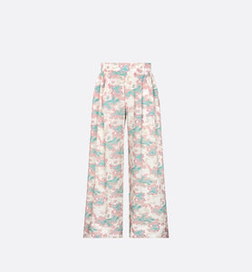 Kid's Loose Pants • Ivory Technical Voile with Pink and Turquoise Floral Print