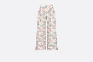 Kid's Loose Pants • Ivory Technical Voile with Pink and Turquoise Floral Print