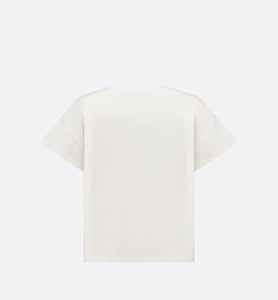 Kid's T-Shirt • Ivory Cotton Jersey with Pale Gold-Tone Cannage Motif