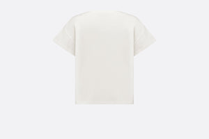 Kid's T-Shirt • Ivory Cotton Jersey with Pale Gold-Tone Cannage Motif