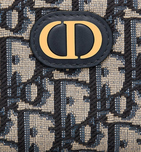 Small 30 Montaigne Voyageur Coin Purse • Blue Dior Oblique Jacquard