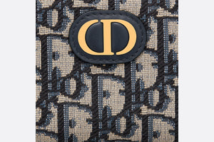 Small 30 Montaigne Voyageur Coin Purse • Blue Dior Oblique Jacquard