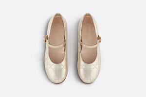 Kid's Ballet Flat • Gold-Tone Cannage Calfskin