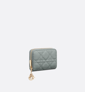 Small Lady Dior Voyageur Coin Purse • Cloud Blue Cannage Lambskin