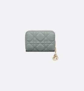 Small Lady Dior Voyageur Coin Purse • Cloud Blue Cannage Lambskin