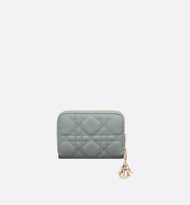 Small Lady Dior Voyageur Coin Purse • Cloud Blue Cannage Lambskin