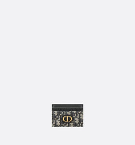 30 Montaigne Five-Slot Card Holder • Blue Dior Oblique Jacquard