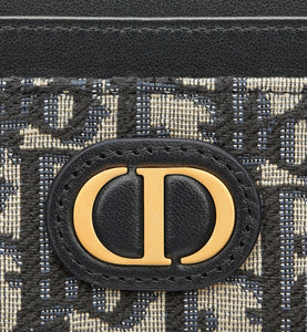 30 Montaigne Five-Slot Card Holder • Blue Dior Oblique Jacquard