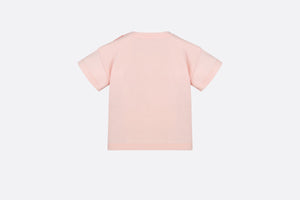 Baby T-Shirt • Pale Pink Cotton Jersey with Pale Gold-Tone Cannage Motif