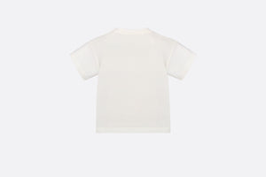 Baby T-Shirt • Ivory Cotton Jersey with Pale Gold-Tone Cannage Motif
