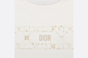 Baby T-Shirt • Ivory Cotton Jersey with Pale Gold-Tone Cannage Motif