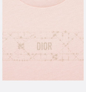 Baby T-Shirt • Pale Pink Cotton Jersey with Pale Gold-Tone Cannage Motif