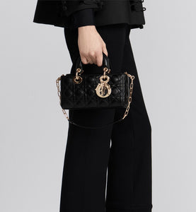 Small Lady D-Joy Bag • Black Cannage Lambskin