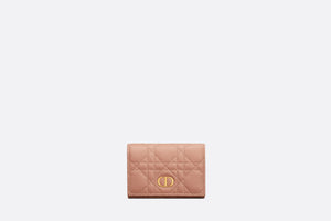 Dior Caro XS Wallet • Rose Des Vents Supple Cannage Calfskin