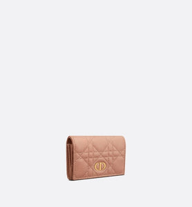 Dior Caro XS Wallet • Rose Des Vents Supple Cannage Calfskin