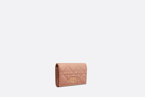 Dior Caro XS Wallet • Rose Des Vents Supple Cannage Calfskin