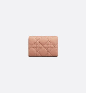 Dior Caro XS Wallet • Rose Des Vents Supple Cannage Calfskin