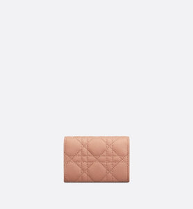 Dior Caro XS Wallet • Rose Des Vents Supple Cannage Calfskin